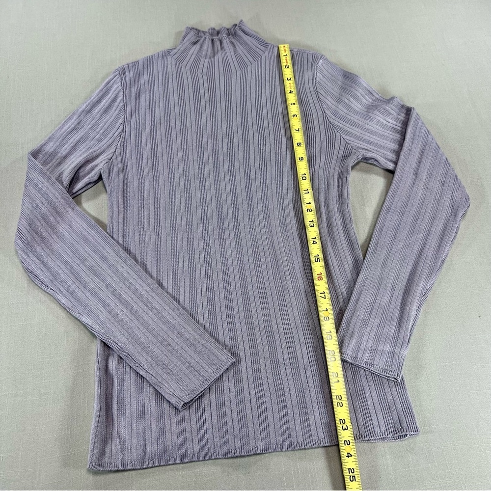 Abercrombie & Fitch Ribbed Mock Neck Sweater Large NWT Lavender Knit Long Sleeve - Picture 4 of 11